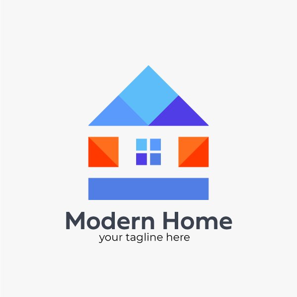 Modern geometric real estate logo for sale GFXhouse