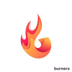 Abstract Burning gas burner B logo - Fire flame logo