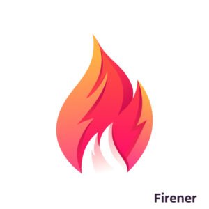 Abstract burning gas burner F logo - Fire flame logo