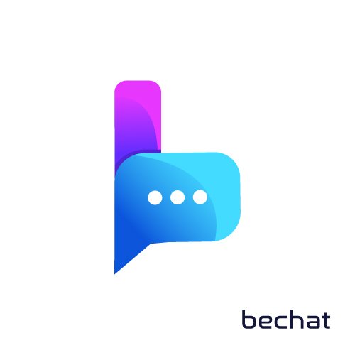 B letter chat logo design - Message bubble Icon