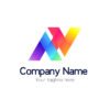 Colorful geometric N+H letter logo for sale