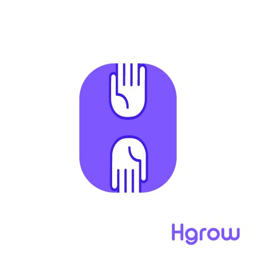 Creative negative space H letter hand logo design