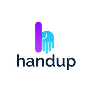 Creative negative space letter H hand logo design
