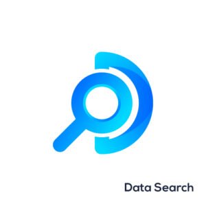 Modern magnifying glass logo – data search d logo