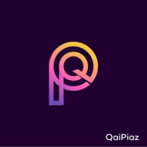 Modern Minimalist QP letter logo - q+p logo symbol