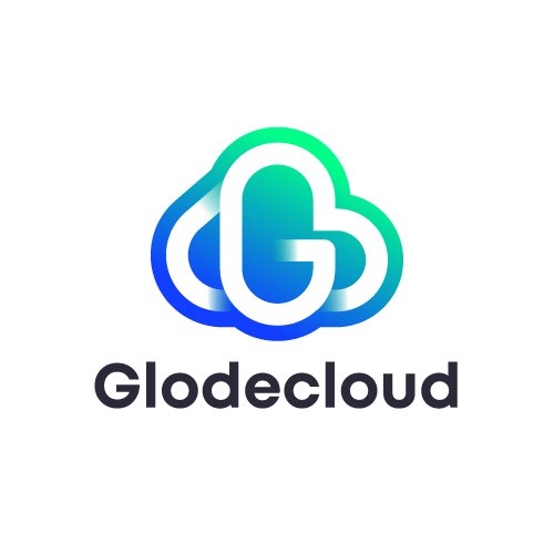Modern cloud sass software logo design Glodecloud