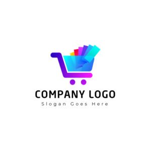 Modern colorful shopping logo design - online store logo