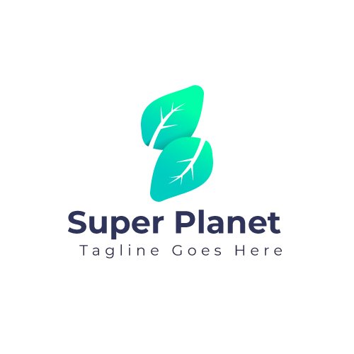 Modern letter S super plant leaf tree logo design
