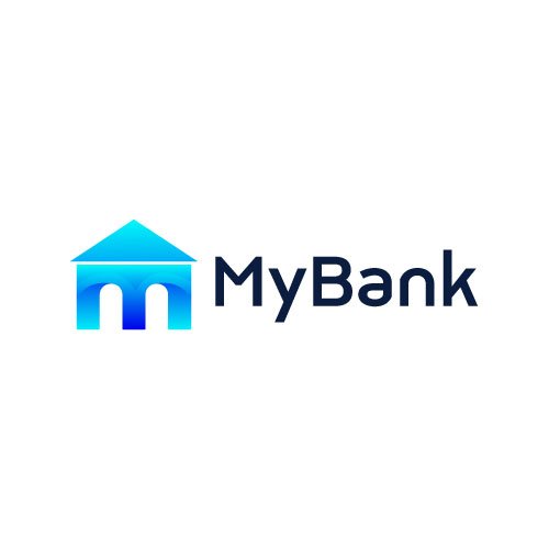Modern m letter bank logo design - mybank