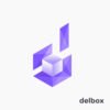 Modern cube d letter box logo design for sale