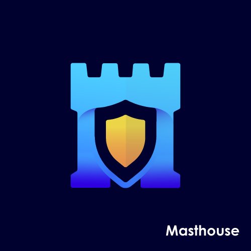Castle shield fort secure protection logo design brandmark