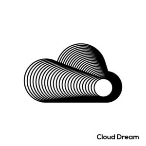 Geometric minimalist cloud logo icon symbol design