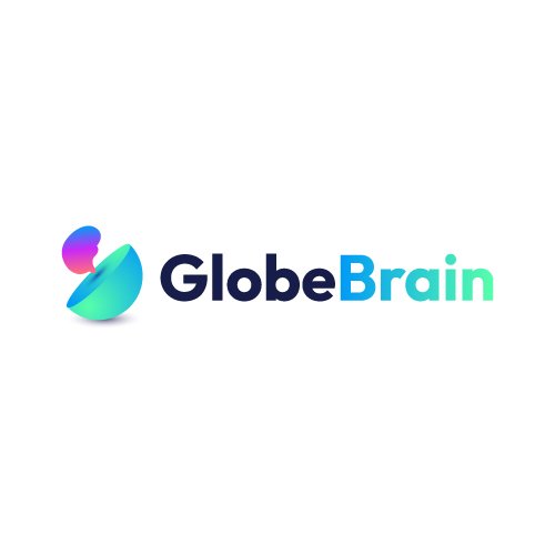 Modern Brain think mind globe world logo symbol
