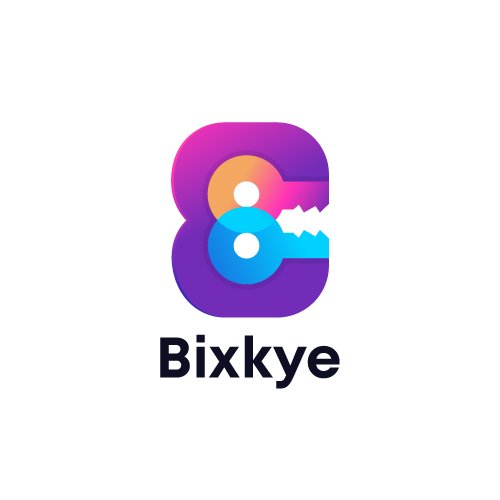 Modern Gradient Key B logo icon symbol - b+key