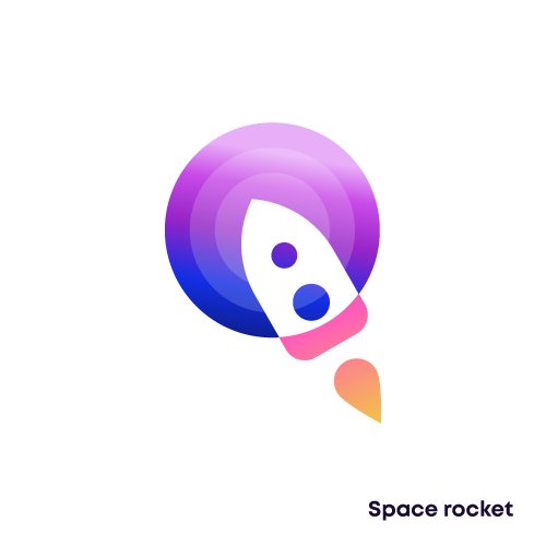 Space Spaceship Planet Rocket Logo Template Design