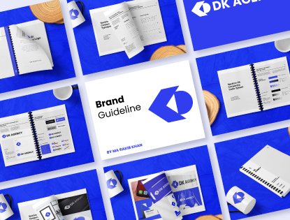 Logo and brand identity for DK agency
